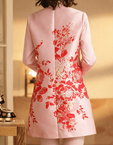 Classic Pink Embroidered Dress - Image 4