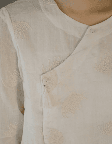 Chamomile White Ramie Blouse - Image 3