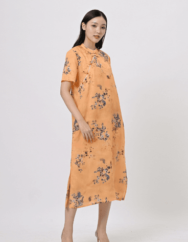 Dragon Yellow Ramie Dress - Image 1