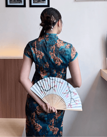 Classic Teal Floral Dress - Image 7