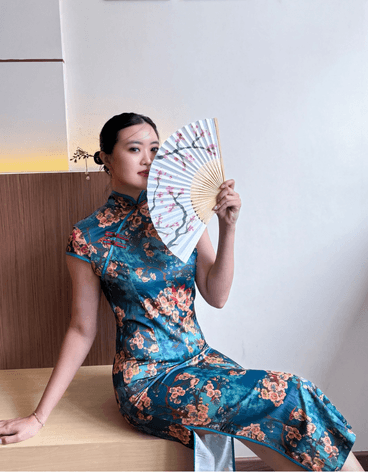 Classic Teal Floral Dress - Image 5