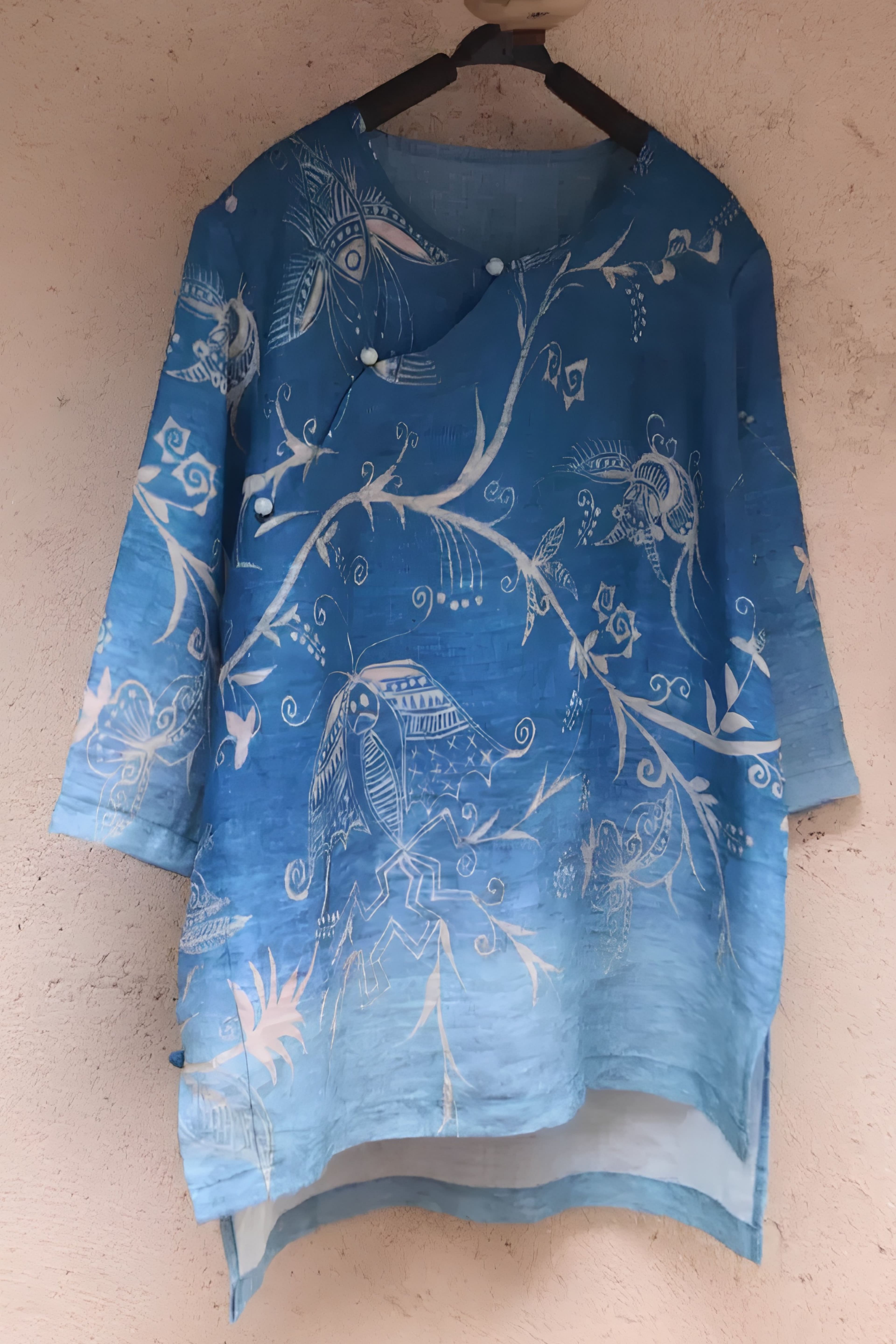 Azure Blue Qipao Blouse - 5