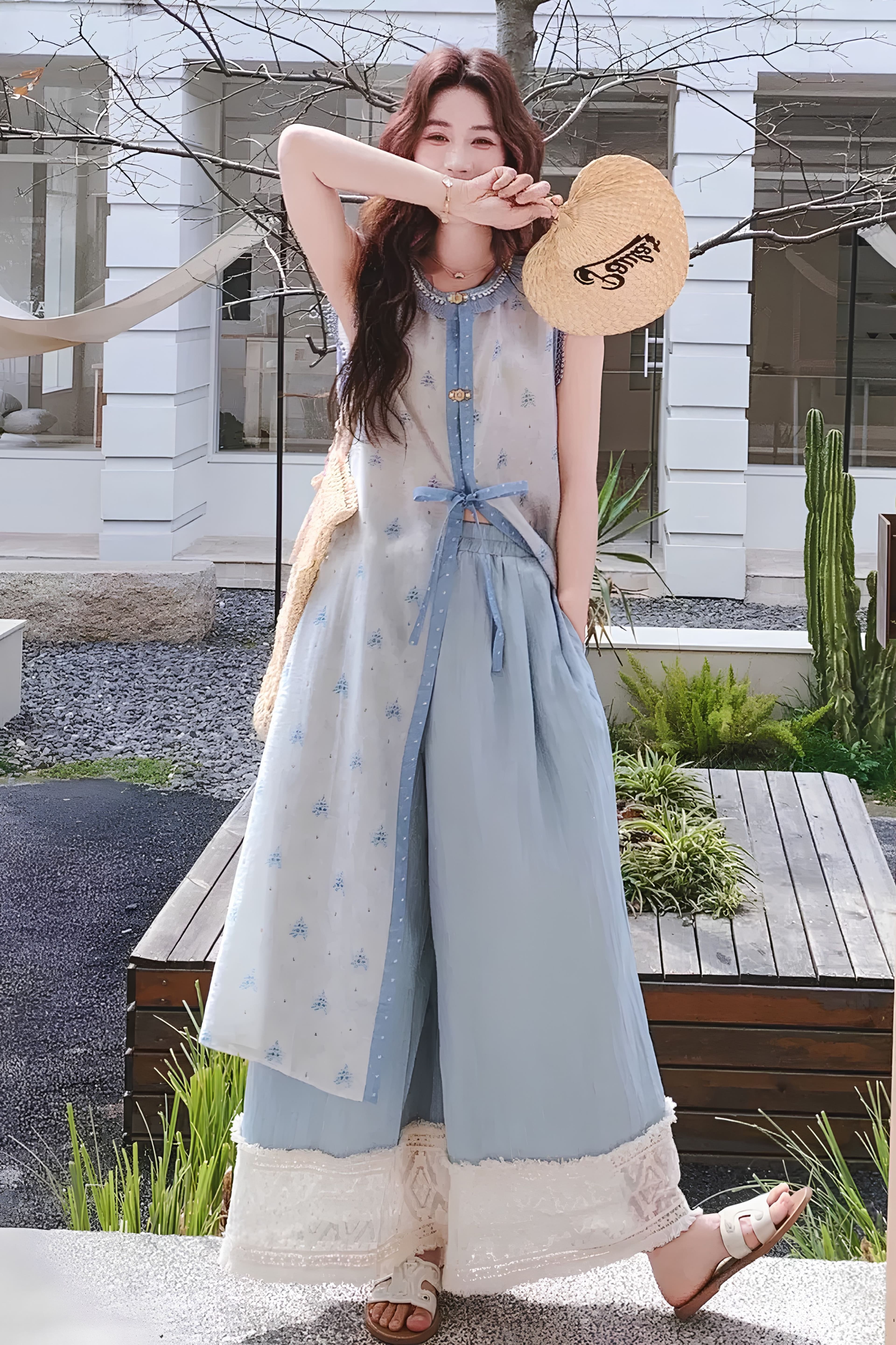Blue Breeze Qipao Set - 2