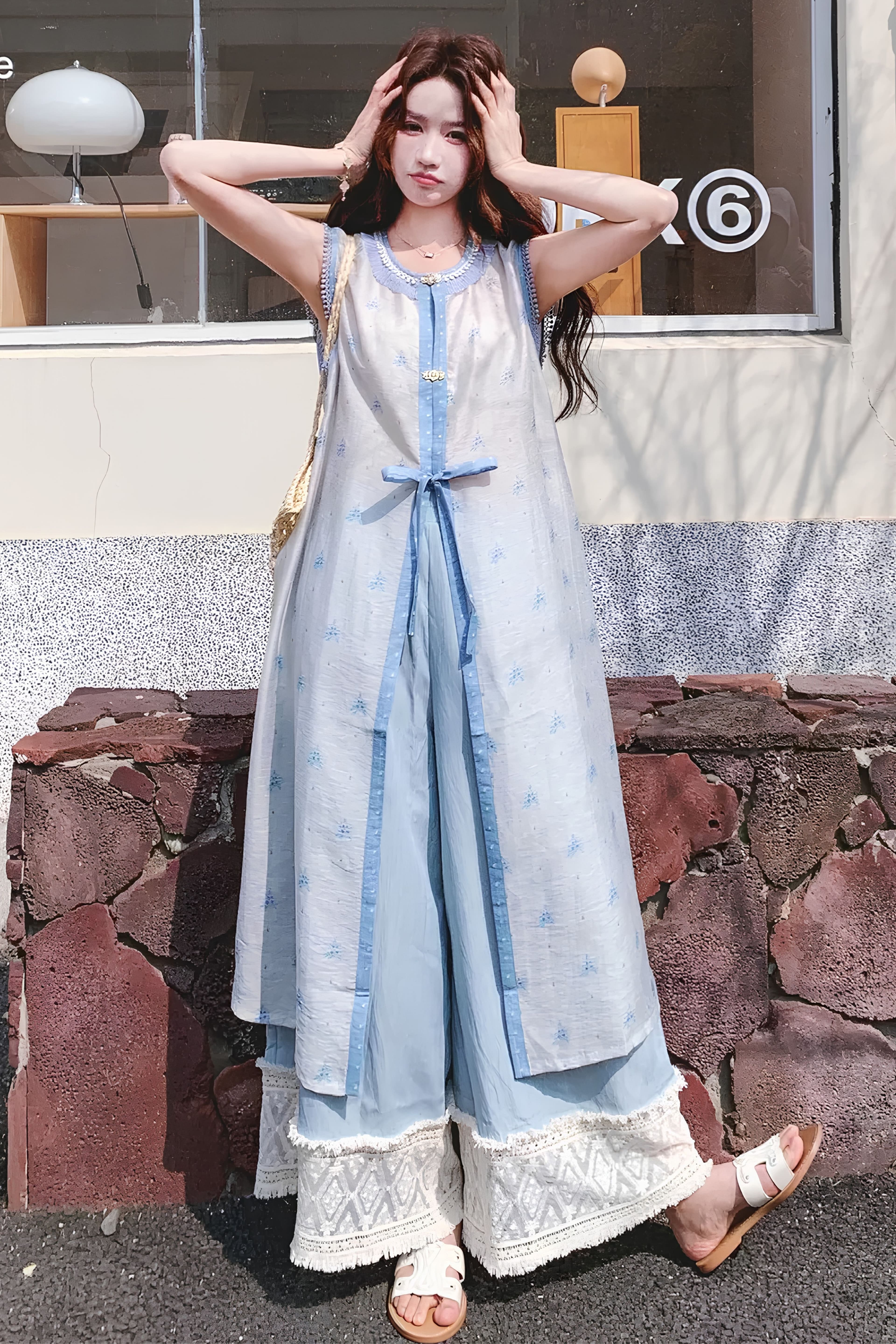 Blue Breeze Qipao Set - 1