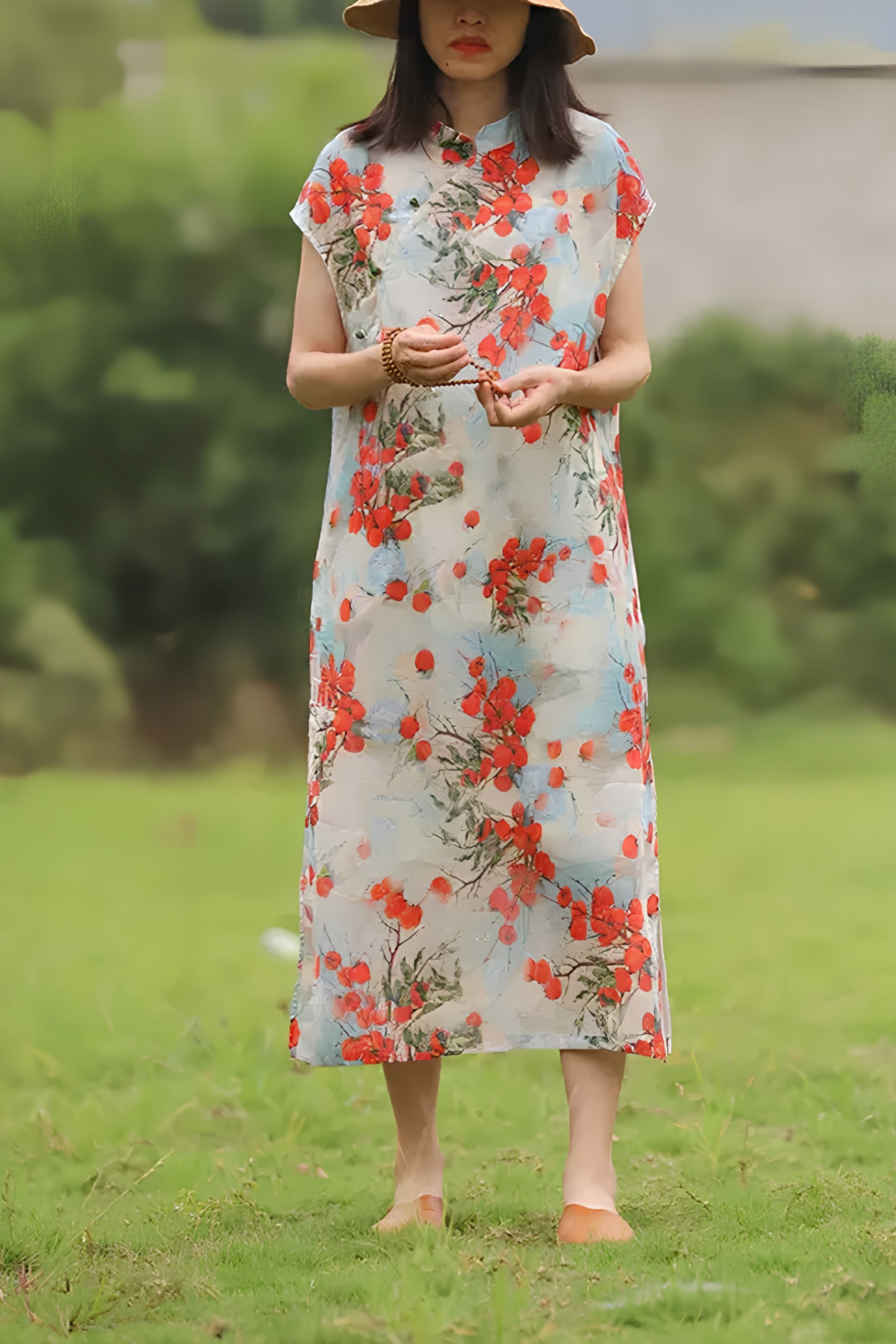 Camellia Rouge Midi Dress - 1