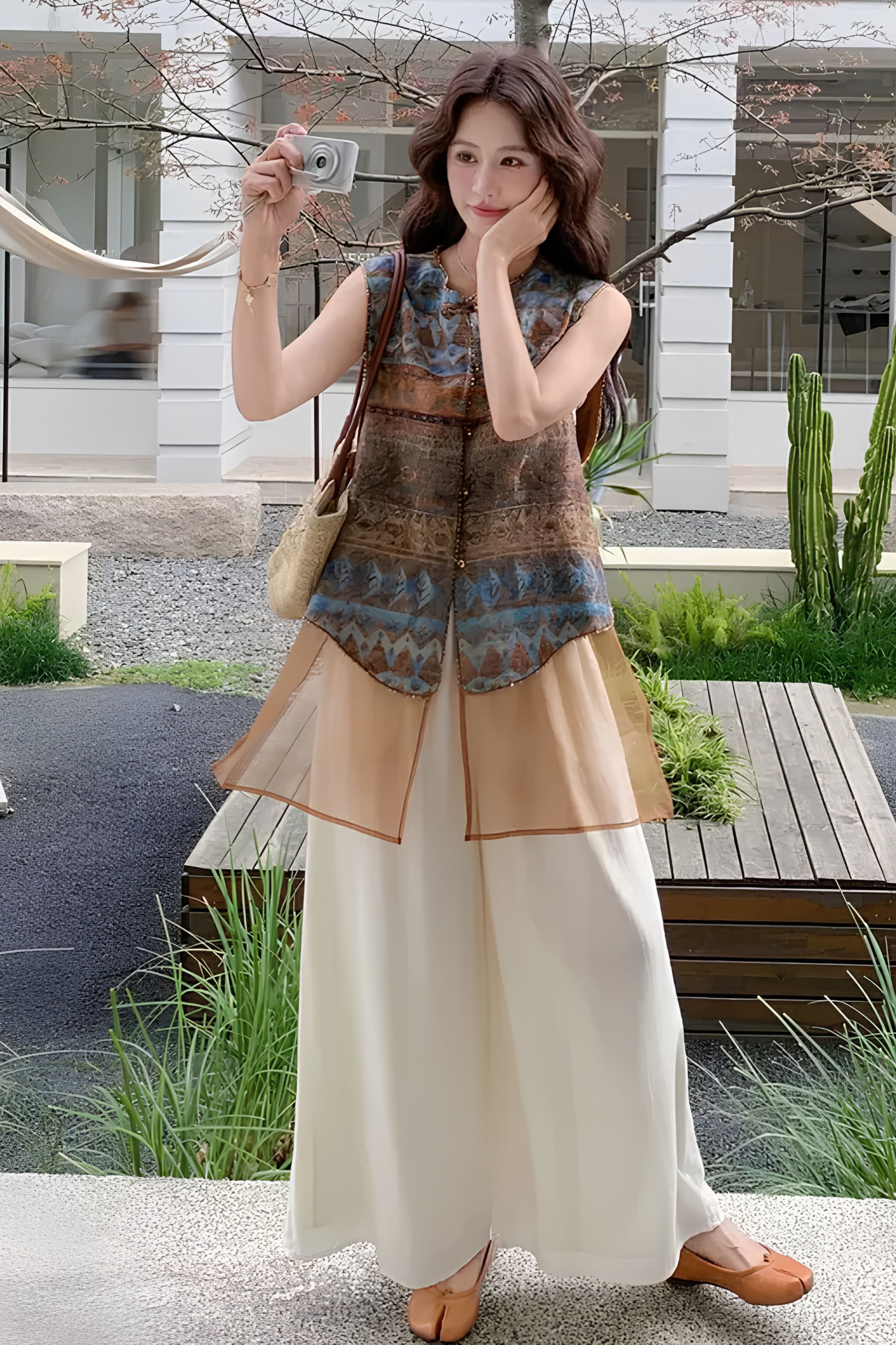 Earth Blue Qipao Set - 4
