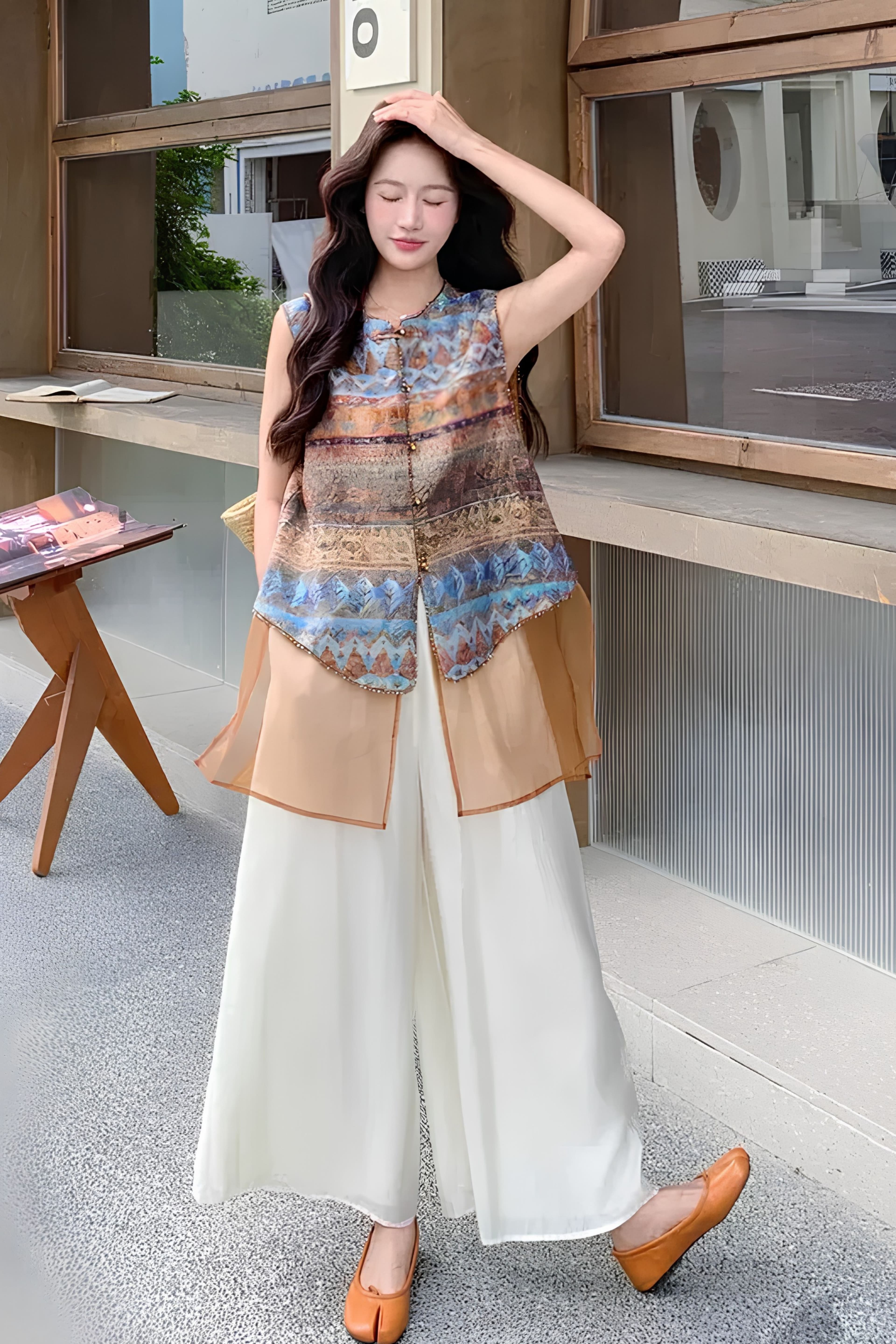 Earth Blue Qipao Set - 2