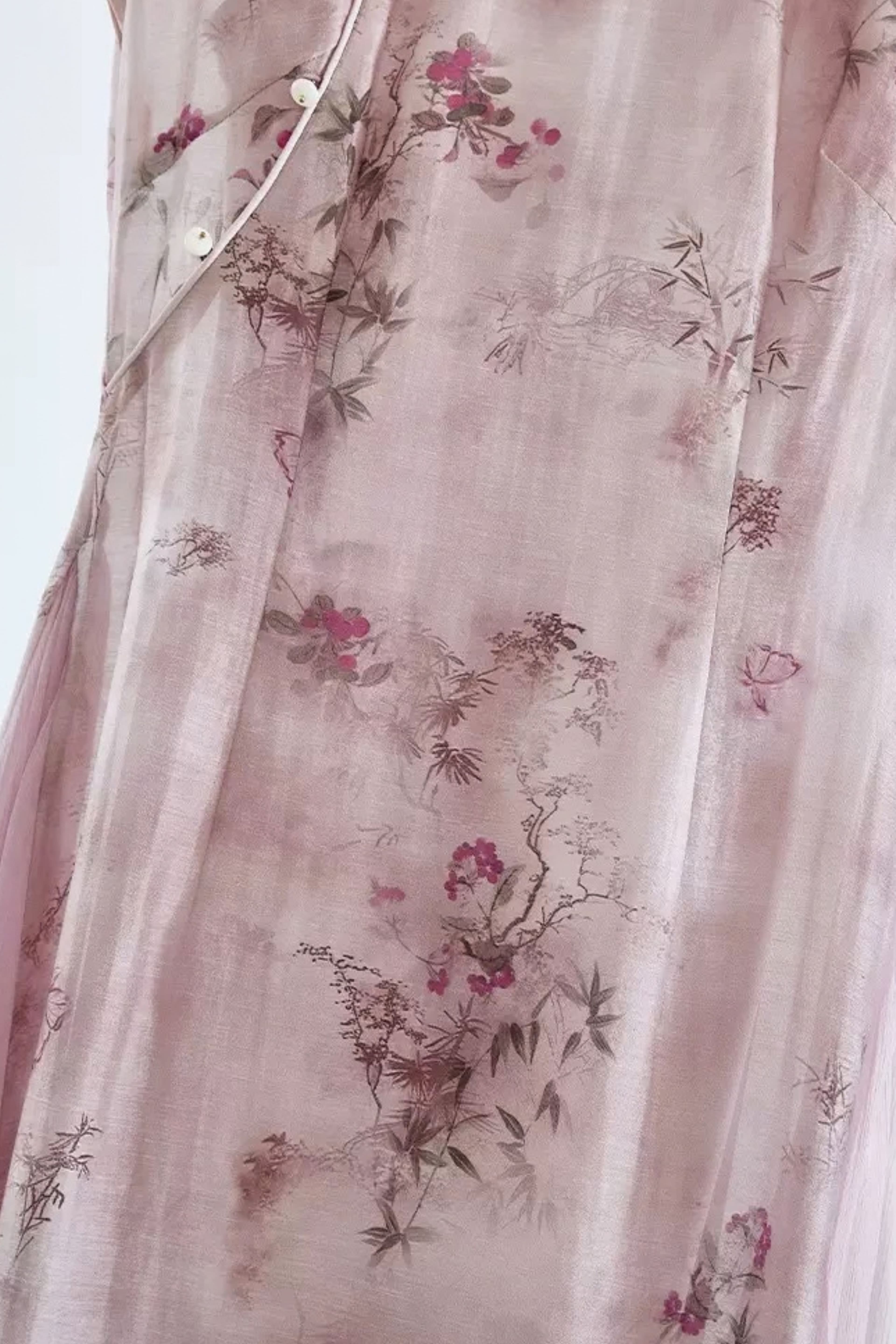 Florence Berry Ramie Qipao Dress - 4