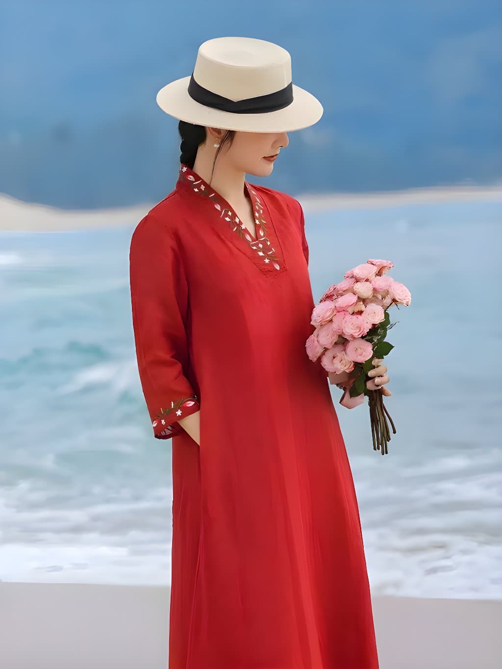 Giselle Ruby Ramie Qipao Dress - 3