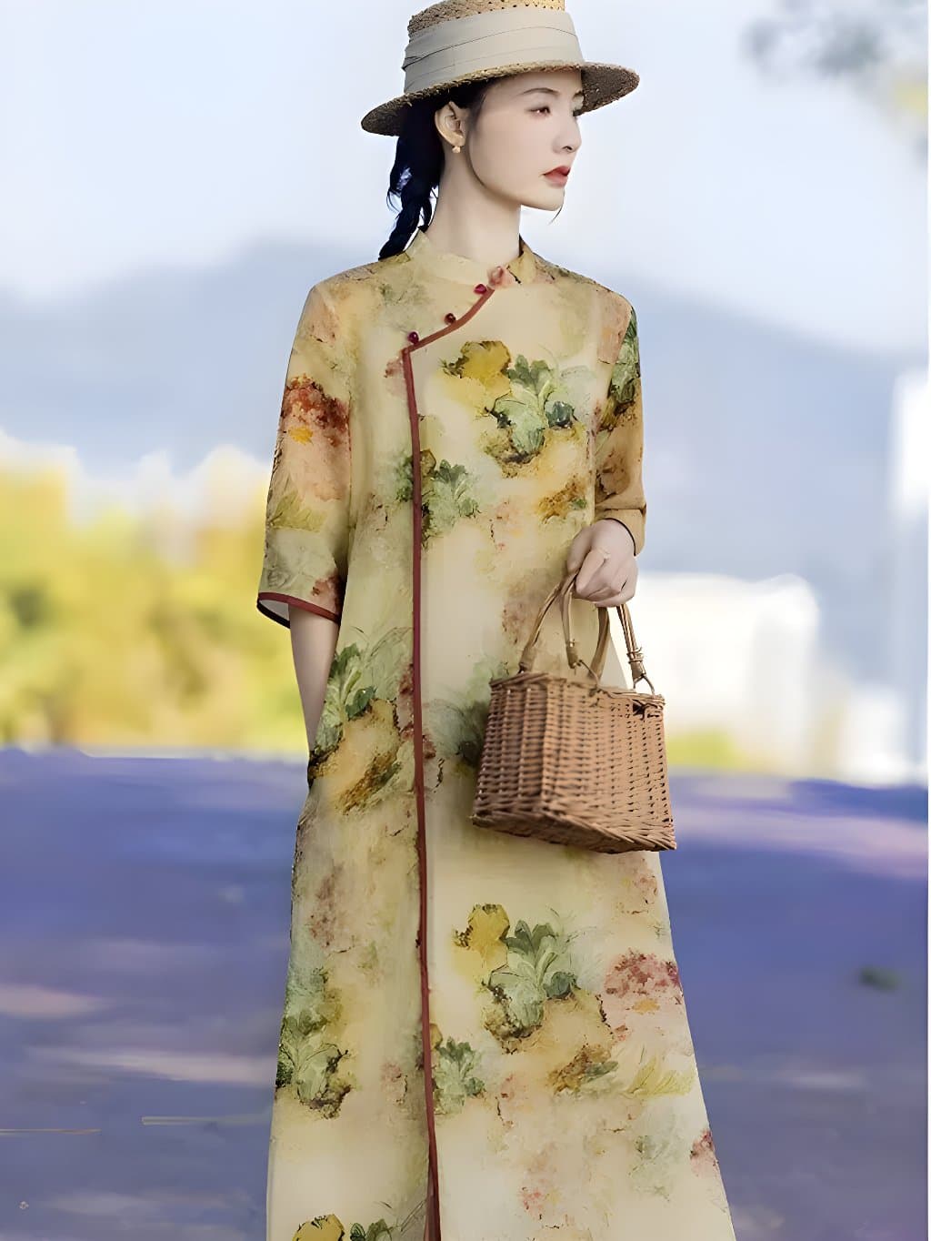 Helena Mustard Qipao Dress - 1