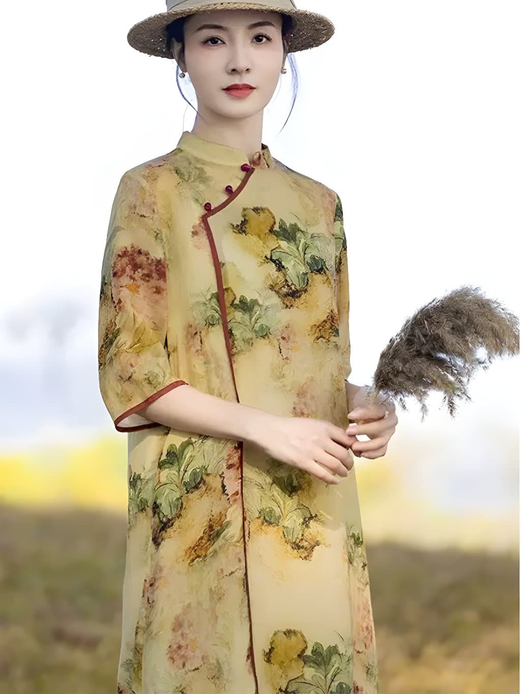 Helena Mustard Qipao Dress - 4
