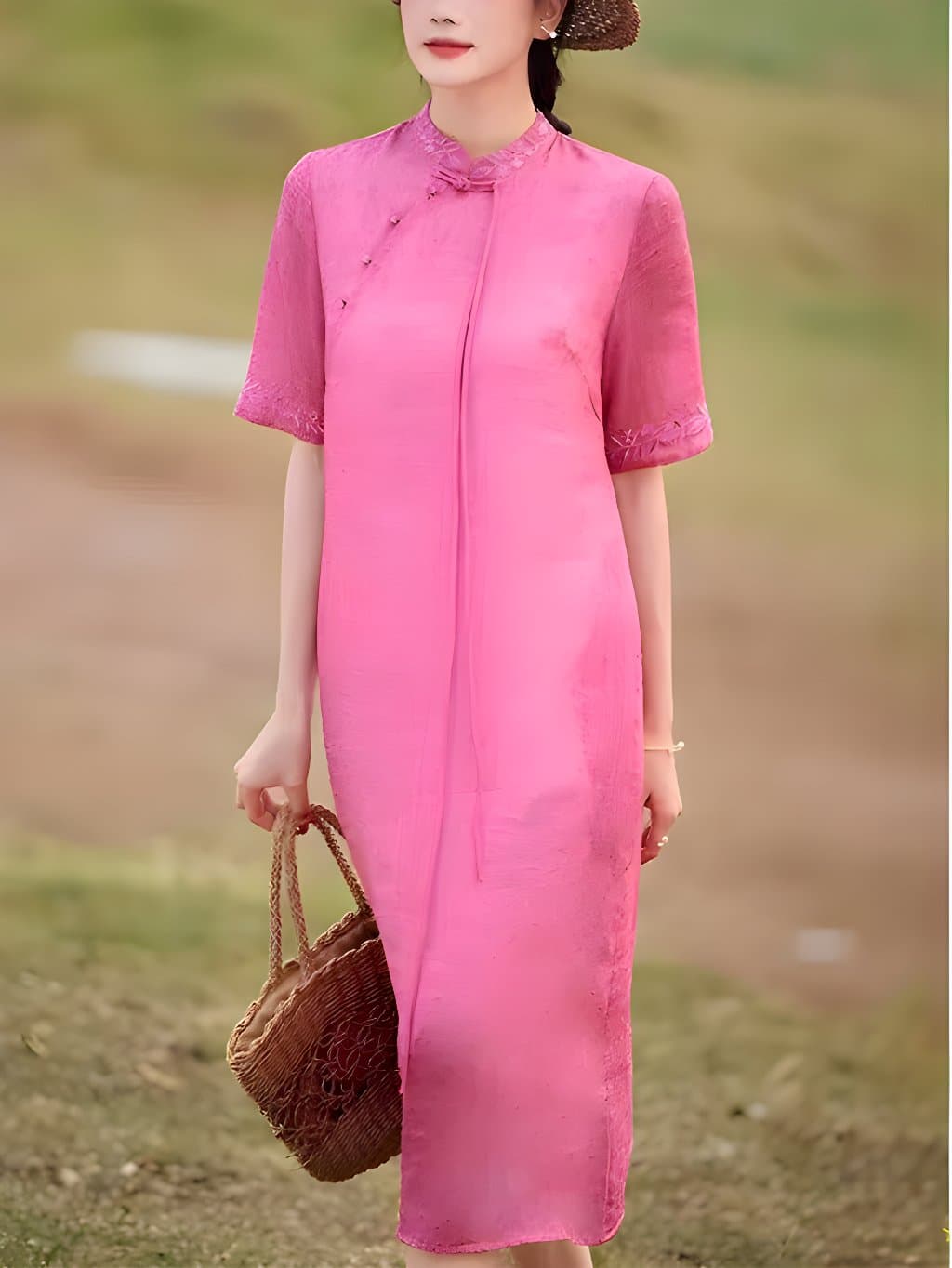 Lucienne Pink Qipao Blouse - 1