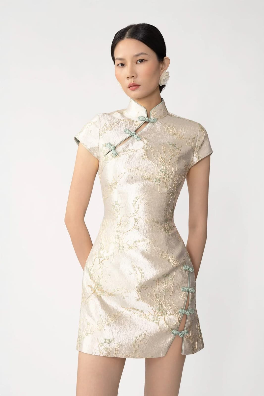 Red Bloom Qipao Dress - 1