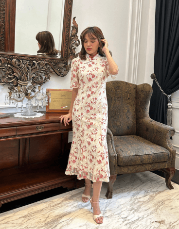 Tulle Floral Embroidered Dress - Image 1